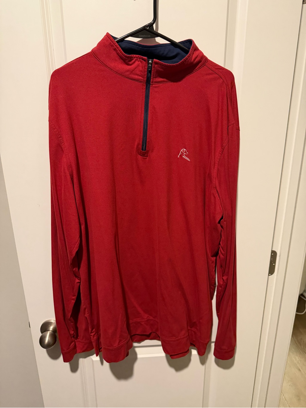 Rhoback Performance Q-Zip - Heather Barn Red/Fleet Navy - Xxl